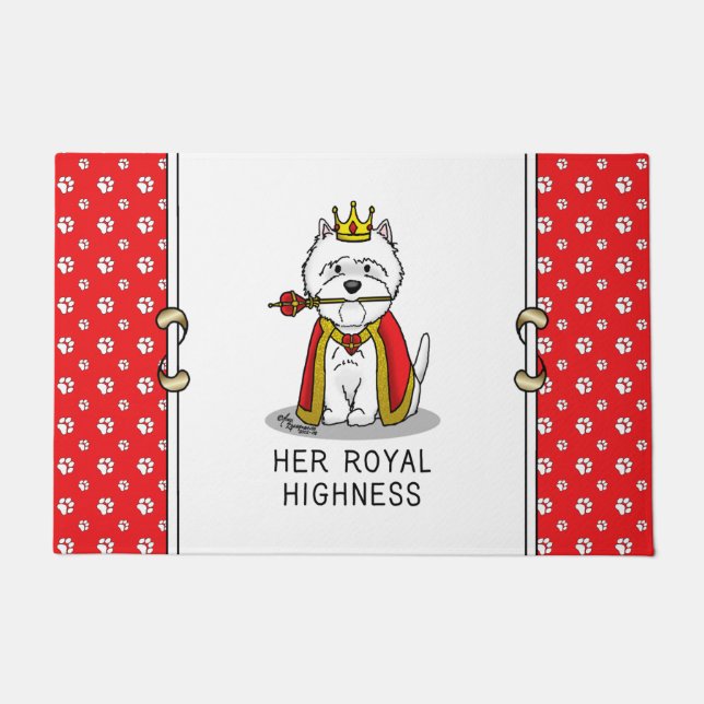 Her Royal Highness Queen Westie Dog Doormat (Front)