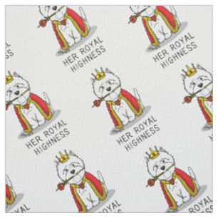 Her Royal Highness Queen Westie Dog Fabric