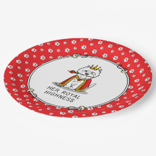 Her Royal Highness Queen Westie Dog Paper Plates