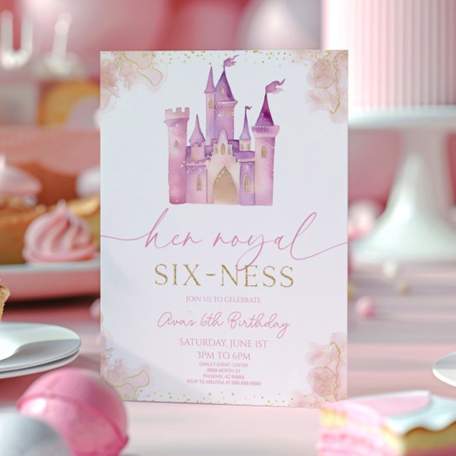 Her Royal Six-Ness Princess 6th Birthday Party Invitation (Creator Uploaded)