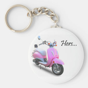 vintage scooter shaped keychain,retro scooter key ring,CUTE key chain,pink color 