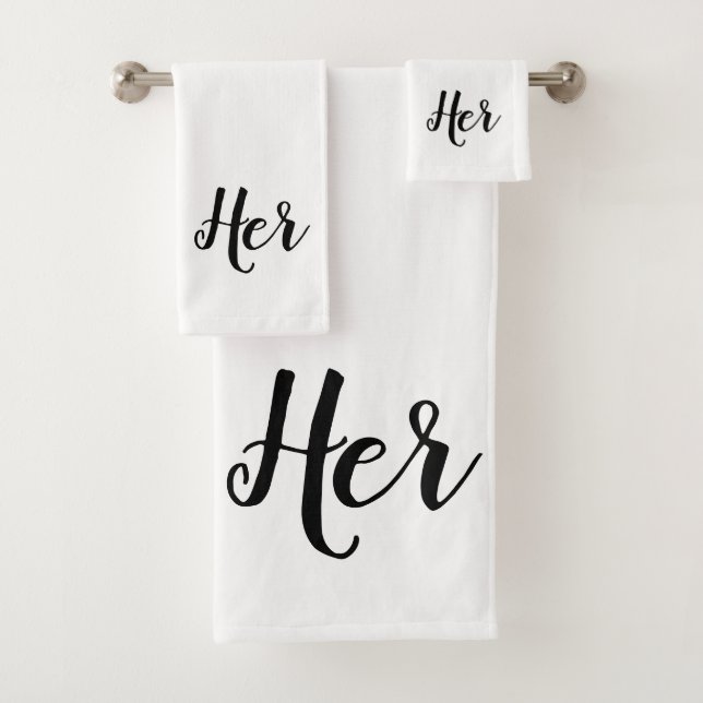 Her Script Monogram Bath Towel Set (Insitu)