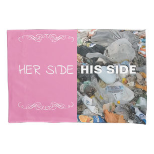HER Side, HIS Mess Illustrated Pillow Case