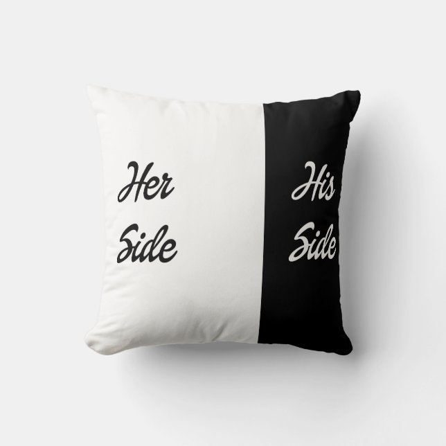 Her Side: His Side Throw Pillow (Front)