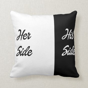 Her Side: His Side Throw Pillow by Bahahahas at Zazzle