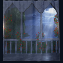 Her Silver Mantle Shower Curtain