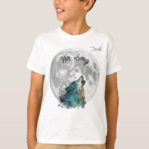 "Her Song" Wolf and Moon Boy's Custom T-Shirt