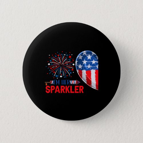Her Sparkler 4th Of July Funny Couple Costume Patr Button