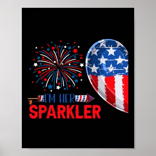 Her Sparkler 4th Of July Funny Couple Costume Patr Poster