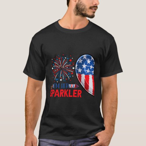 Her Sparkler 4th Of July Funny Couple Costume Patr T_Shirt