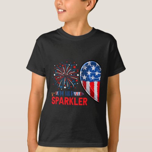 Her Sparkler 4th Of July Funny Couple Costume Patr T_Shirt