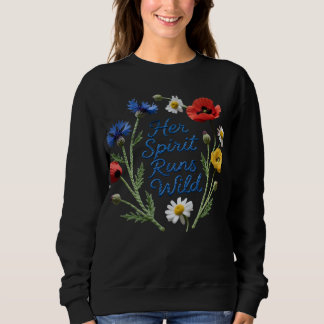 "Her Spirit Runs Wild" Scattered Wildflower Sweatshirt