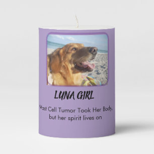 Her Spirit Shines in Purple Pillar Candle