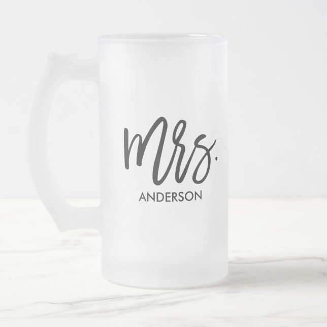 Her Very Own Personalized Frosted Glass Beer Mug (Left)