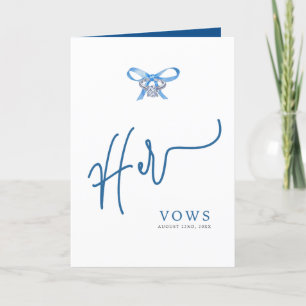 Her Vow Book - Blue Ring Design Wedding Keepsake Announcement