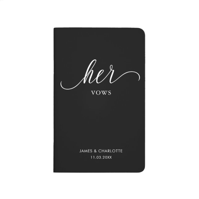 Her Vows Book Minimalist Script Notebook Booklet (Front)