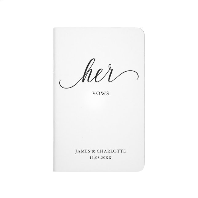 Her Vows Book Minimalist Script Notebook Booklet (Front)