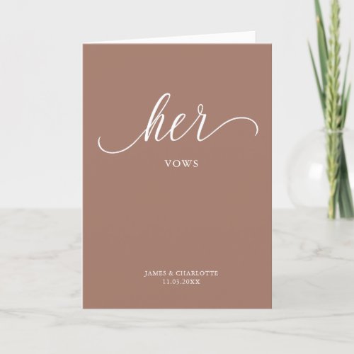 Her Vows Card Minimalist Script 