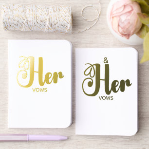 Her Vows & Her Vows With Love Heart Gay Wedding Foil Vow Books