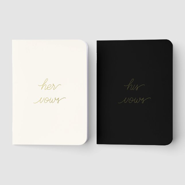 Her Vows & His Vows Foil Pocket Notebook Set (Front)