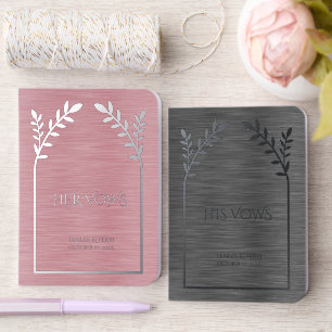 Her Vows His Vows Pink and Black Metallic Foil Vow Books