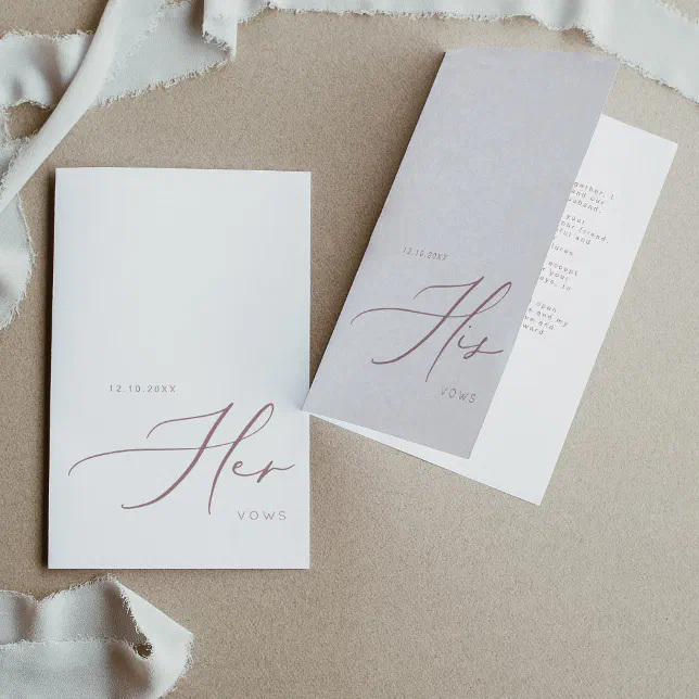 Her Vows Modern Minimalist Wedding Rose Gold Card
