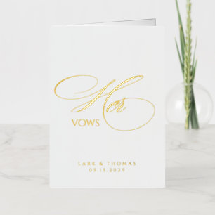Her Vows on White Background Design Foil Greeting Card