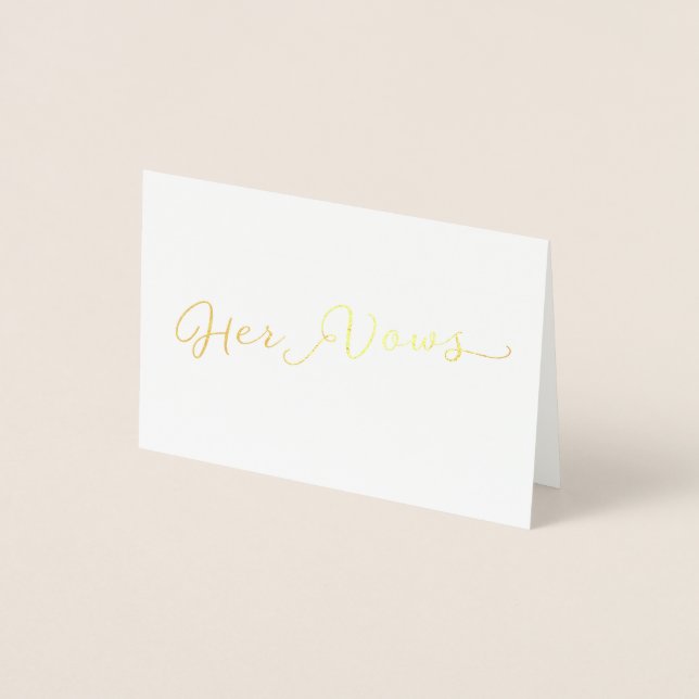 Her Vows Wedding Day Vow Card (Front)