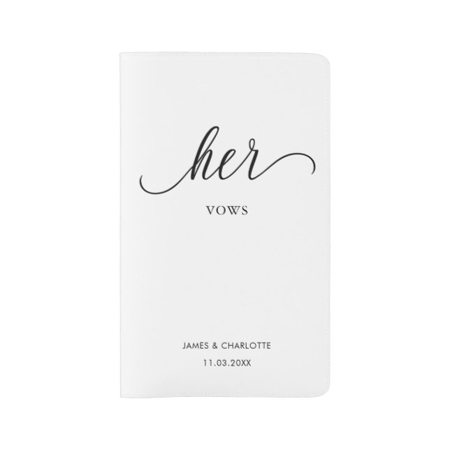 Her Wedding Vows Book Minimalist Script Notebook (Front)