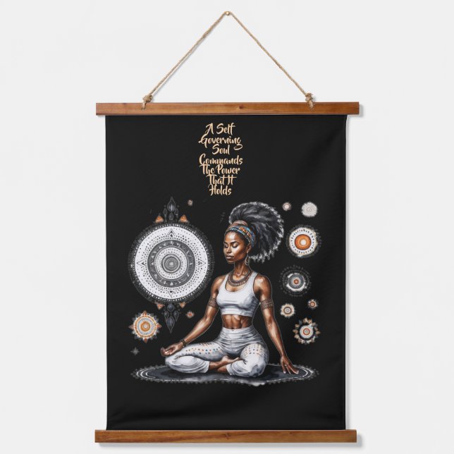 Her Wisdom Self GoverningWood Topped Wall Tapestry (Front)