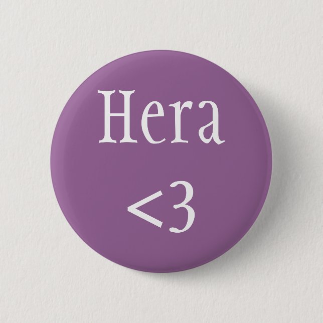 Hera <3 Greek Goddess Pinback Button (Front)