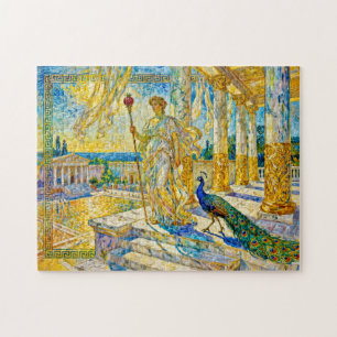 Hera with Peacock and Pomegranate Scepter in Templ Jigsaw Puzzle