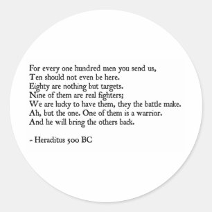 Heraclitus Quote Classic Round Sticker