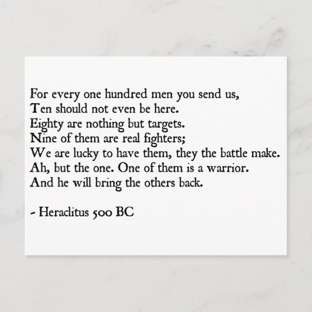 Heraclitus Quote Postcard (Front)
