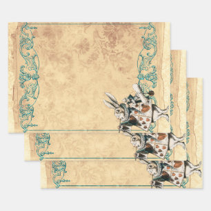 Herald White Rabbit Alice in Wonderland Wrapping Paper Sheets