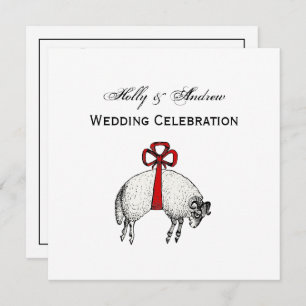 Heraldic Banded Fleece Ram Sheep Crest Emblem Invitation