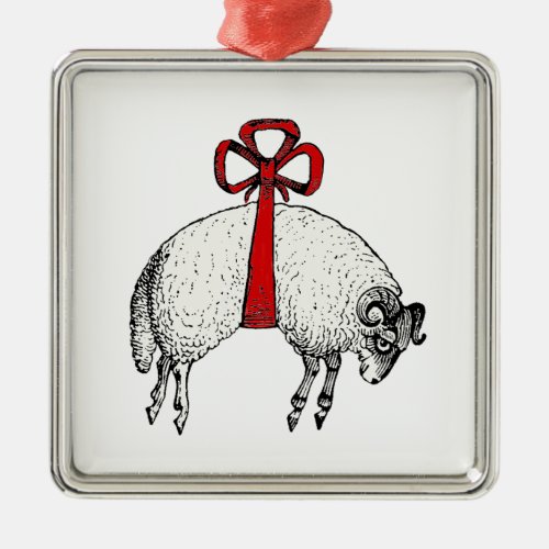 Heraldic Banded Fleece Ram Sheep Crest Emblem Metal Ornament