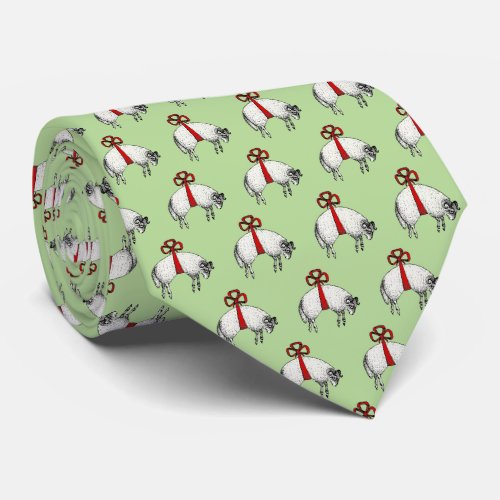 Heraldic Banded Fleece Ram Sheep Crest Emblem Tie