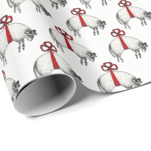 Heraldic Banded Fleece Ram Sheep Crest Emblem Wrapping Paper