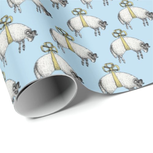 Heraldic Banded Fleece Ram Sheep Crest Emblem Y Wrapping Paper