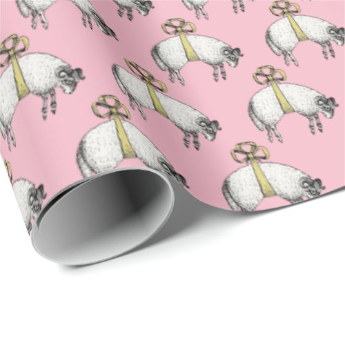 Heraldic Banded Fleece Ram Sheep Crest Emblem Y Wrapping Paper