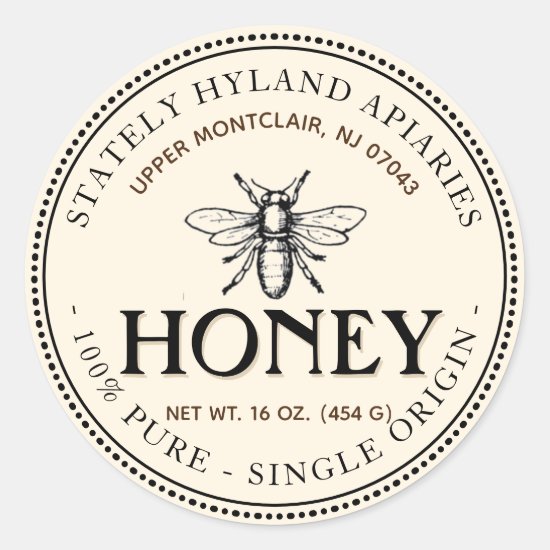 Heraldic Bee Single Origin Honey Label