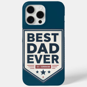 Heraldic Best Dad Ever Shield Emblem Design iPhone 15 Pro Max Case