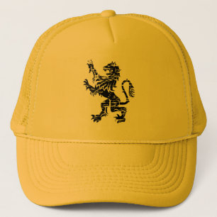 Heraldic Black Rampant Lion Trucker Hat