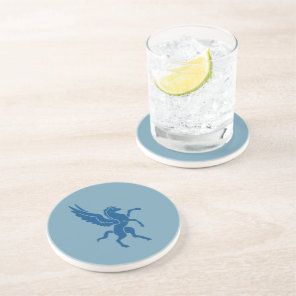 Heraldic Blue Pegasus Coaster