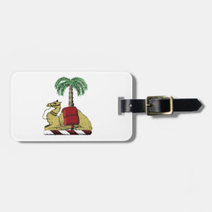Heraldic Camel Palm Tree Color Coat of Arms Luggage Tag