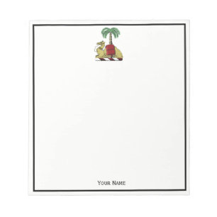 Heraldic Camel Palm Tree Color Coat of Arms Notepad