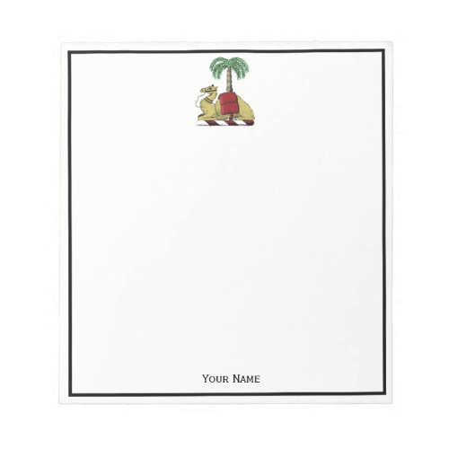 Heraldic Camel Palm Tree Color Coat of Arms Notepad