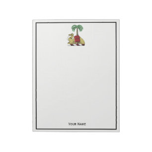 Heraldic Camel Palm Tree Color Coat of Arms Notepad