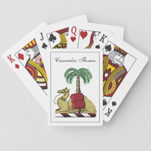 Heraldic Camel Palm Tree Color Coat of Arms Playing Cards